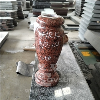 Different Colors Granite Turned Round Monumental Vase Different Colors Granite Turned Round Monumental Vase