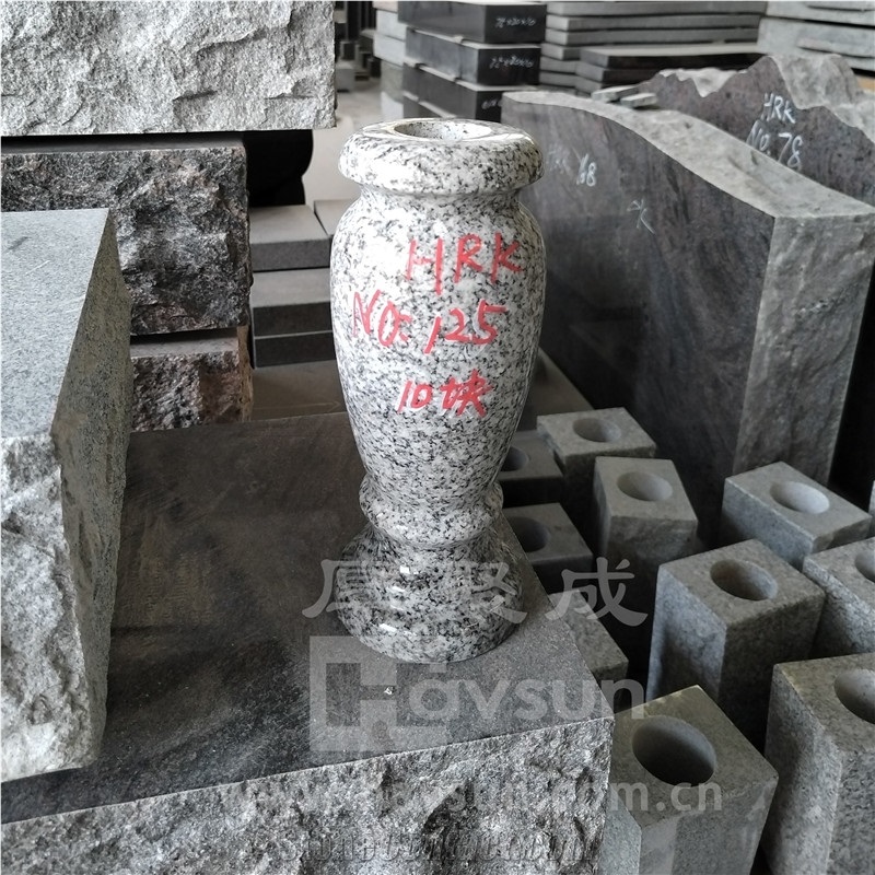 Different Colors Granite Turned Round Monumental Vase