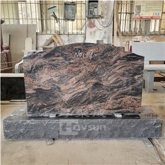 Indian Aurora Granite Brown Polish 2 Companion Monument
