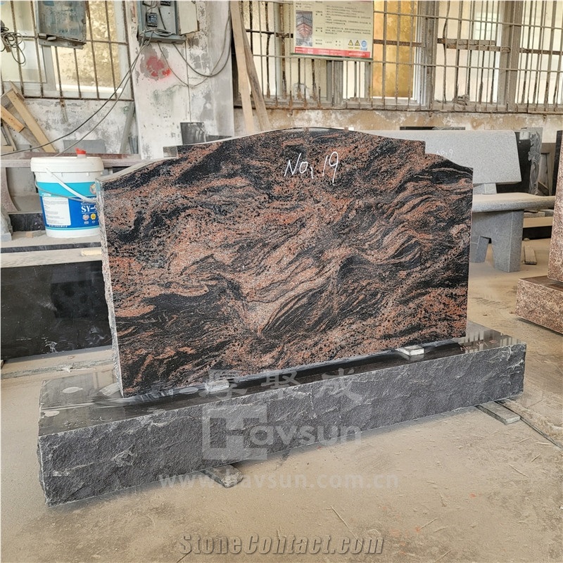 Indian Aurora Granite Brown Polish 2 Companion Monument