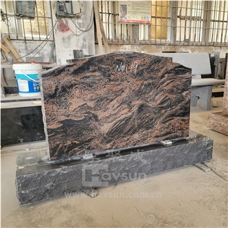 Indian Aurora Granite Brown Polish 2 Companion Monument