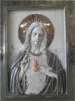 Indian Black Granite Carved Jesus Cross Monument