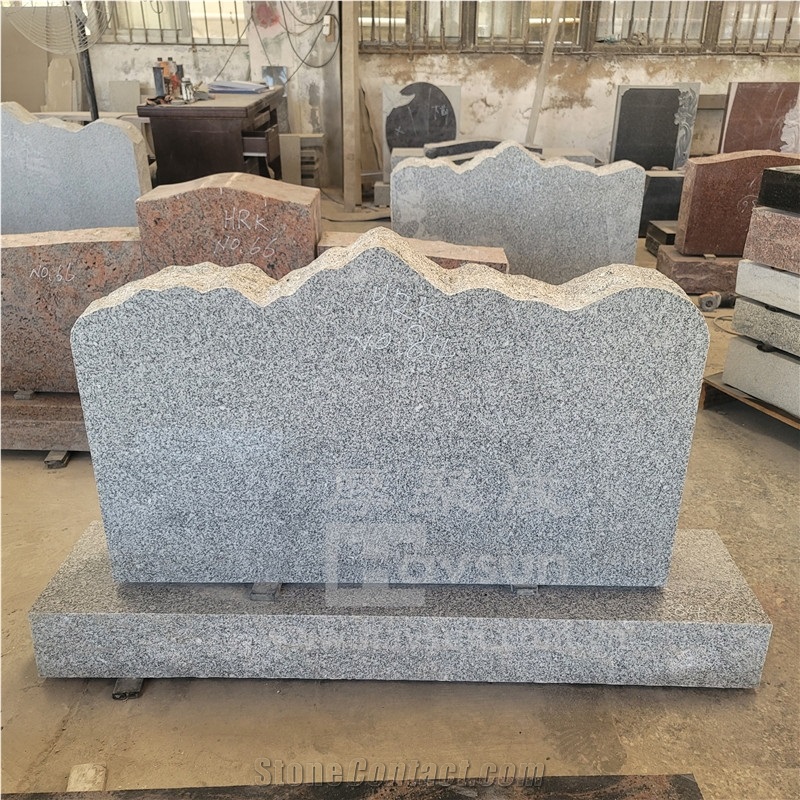 Multicolor Red Granite Rustic Western Wedges Monument