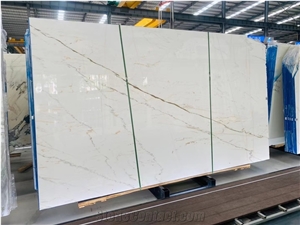 Chinese Oriental Calacatta White Marble Slab Tiles