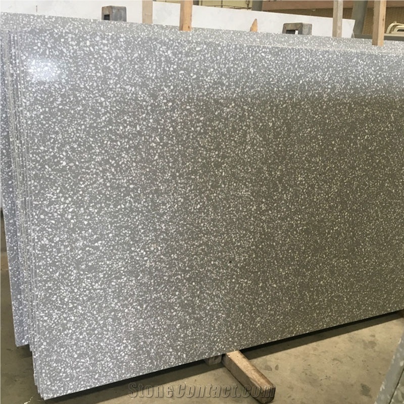 Factory Price Artificial Stone Grey Terrazzo Slabs
