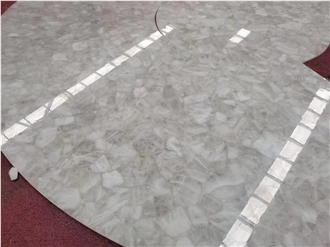 White Agate Jellyfish Slab Semiprecious Stone Tiles