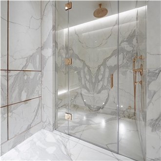 Italy Calacatta White Marble Slabs With Gray Vein