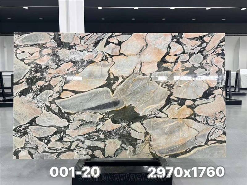 Natural Bulgari Powder Marble Slabs Wall Tile