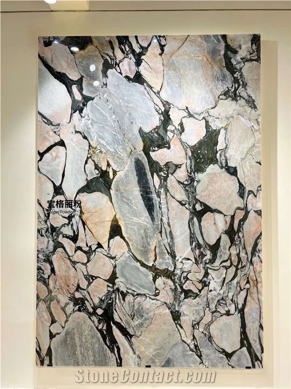 Natural Bulgari Powder Marble Slabs Wall Tile