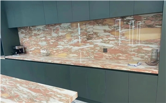 Norway Furuli Rose Marble Polished  Commercial Kitchen