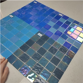 3D Iridescent Glass Mosaic Tiles Swimming Pool Bathroom Wall