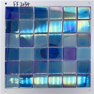3D Iridescent Glass Mosaic Tiles Swimming Pool Bathroom Wall