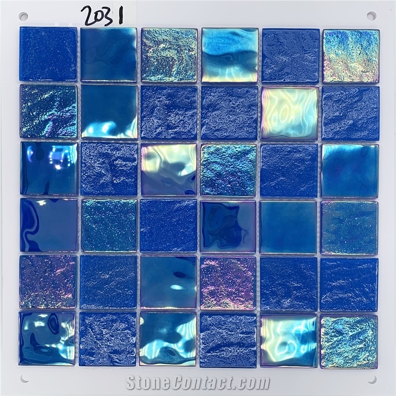 3D Iridescent Glass Mosaic Tiles Swimming Pool Bathroom Wall