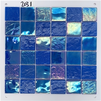 3D Iridescent Glass Mosaic Tiles Swimming Pool Bathroom Wall