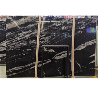 Cosmic Black Granite Slabs Luxury Wall Cladding Panel