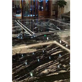 Cosmic Black Granite Slabs Luxury Wall Cladding Panel