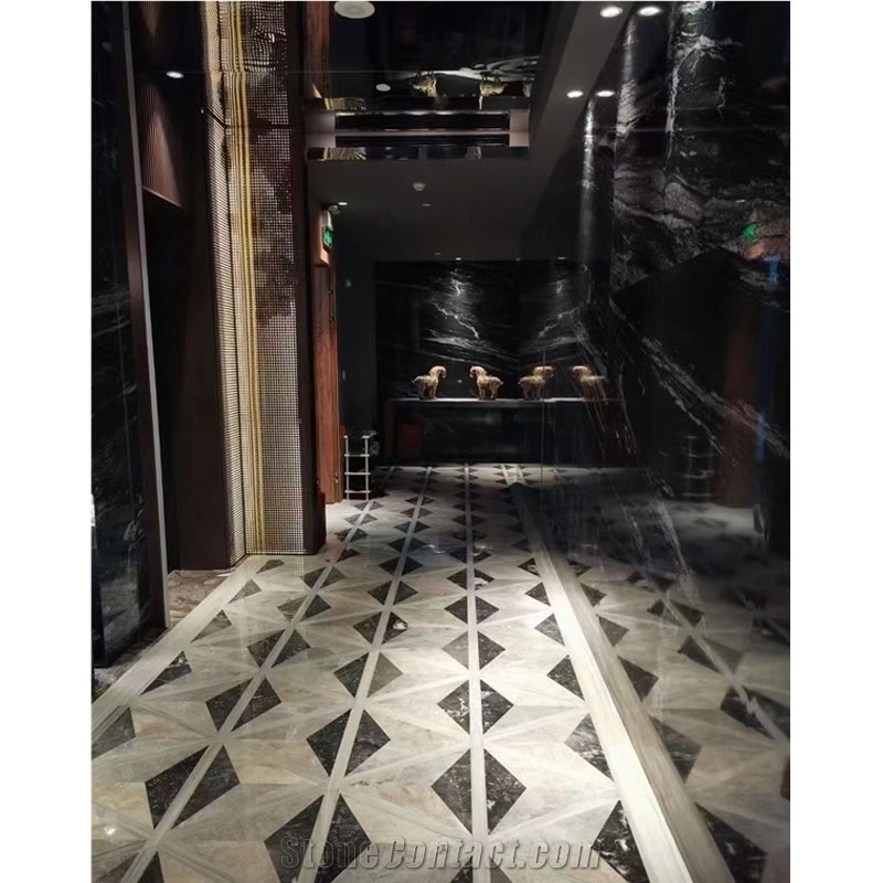 Cosmic Black Granite Slabs Luxury Wall Cladding Panel