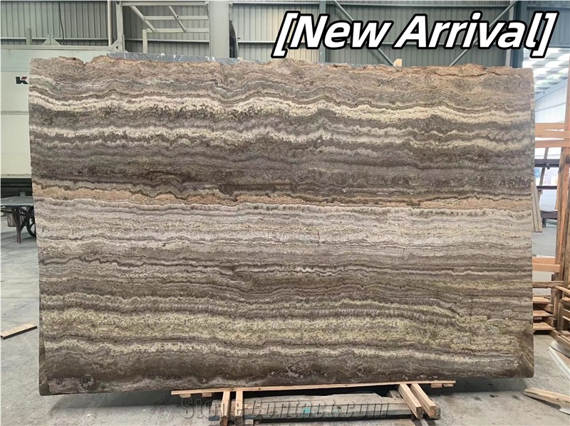 Iran Silver Grey Travertine Slabs Vein-Cut,Cross Vein Cut