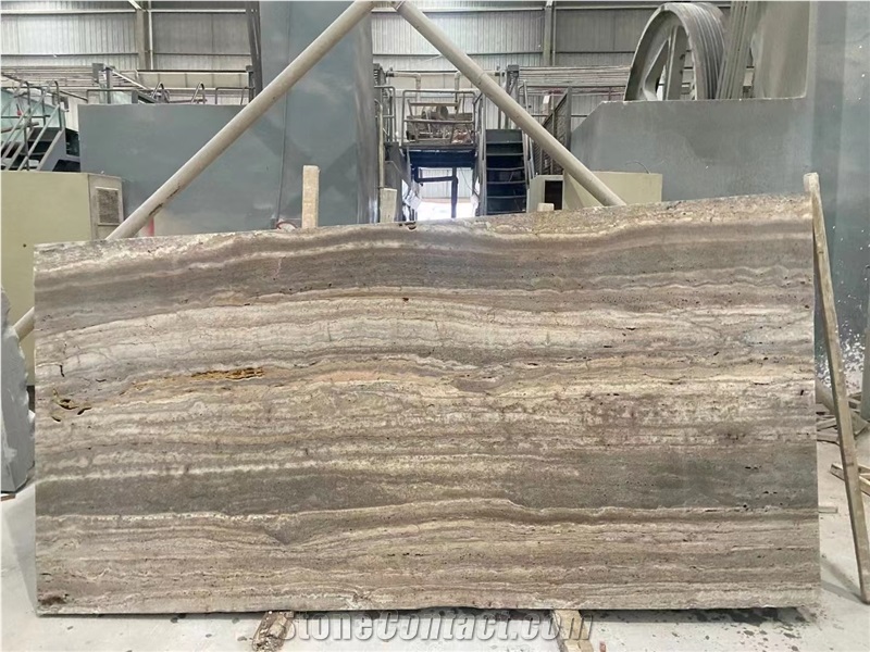 Iran Silver Grey Travertine Slabs Vein-Cut,Cross Vein Cut