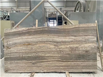 Iran Silver Grey Travertine Slabs Vein-Cut,Cross Vein Cut
