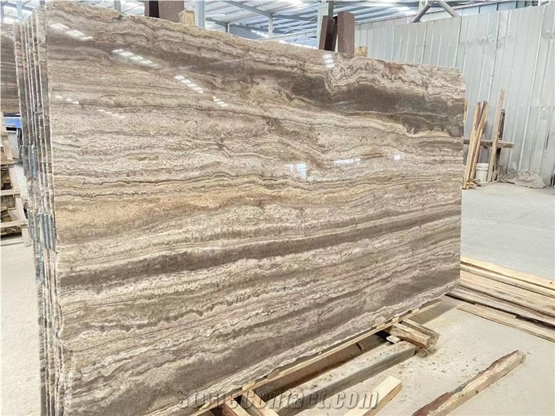 Iran Silver Grey Travertine Slabs Vein-Cut,Cross Vein Cut