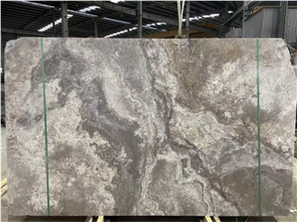 Iran Silver Grey Travertine Slabs Vein-Cut,Cross Vein Cut