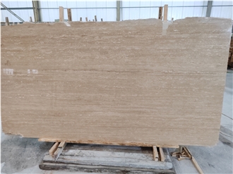 Polished Beige Travertine Slabs