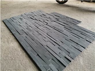 Black Slate Stone Split Face Exterior Wall Veneer Panels