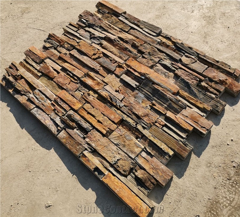 Natural Rusty Slate Culture Stone Wall Panel Stone Veneer
