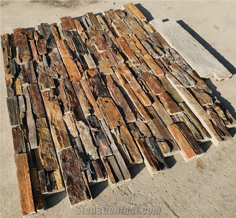 Natural Rusty Slate Culture Stone Wall Panel Stone Veneer