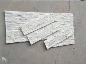Pure White Quartzite Cultured Stacked Stones