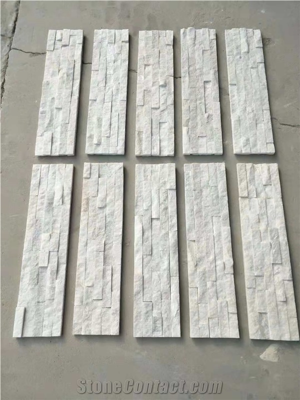 Pure White Quartzite Cultured Stacked Stones