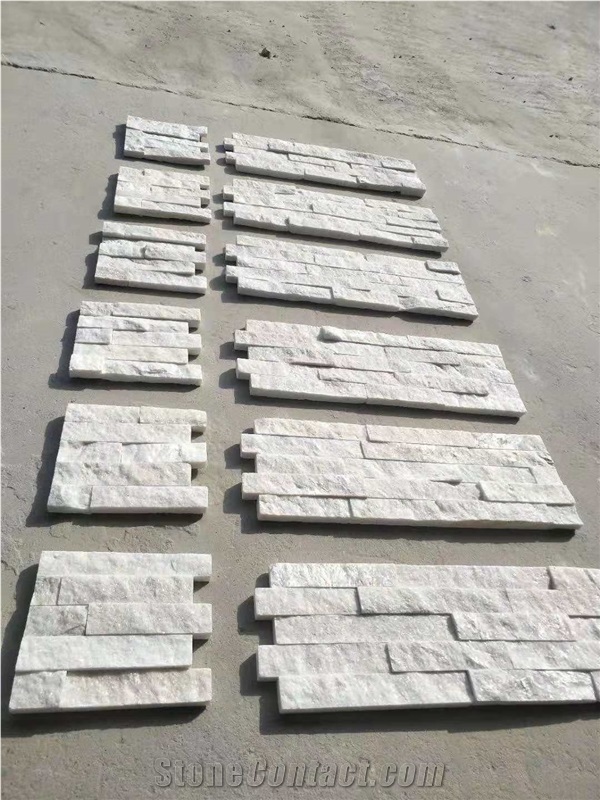 Pure White Quartzite Cultured Stacked Stones