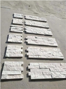 Pure White Quartzite Cultured Stacked Stones