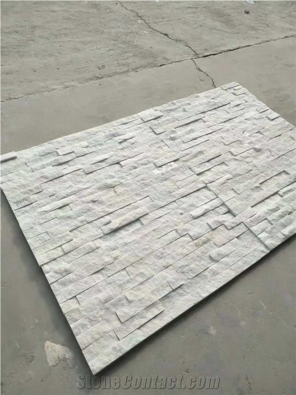 Pure White Quartzite Cultured Stacked Stones