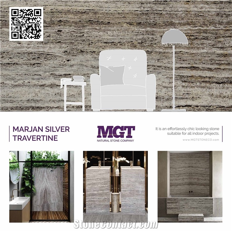 Marjan Silver Travertine Slab & Tile