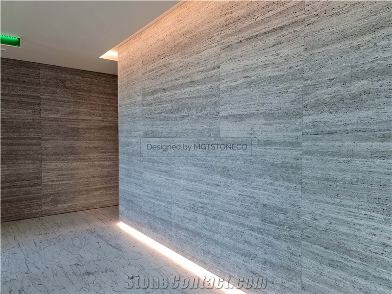 Marjan Silver Travertine Slab & Tile