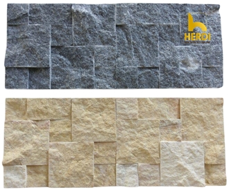 Grey Marble 3D Random Mosaic Split Wall Stone