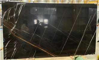 Noir Aziza Black Saint Laurent Black Slabs, Floor Tiles