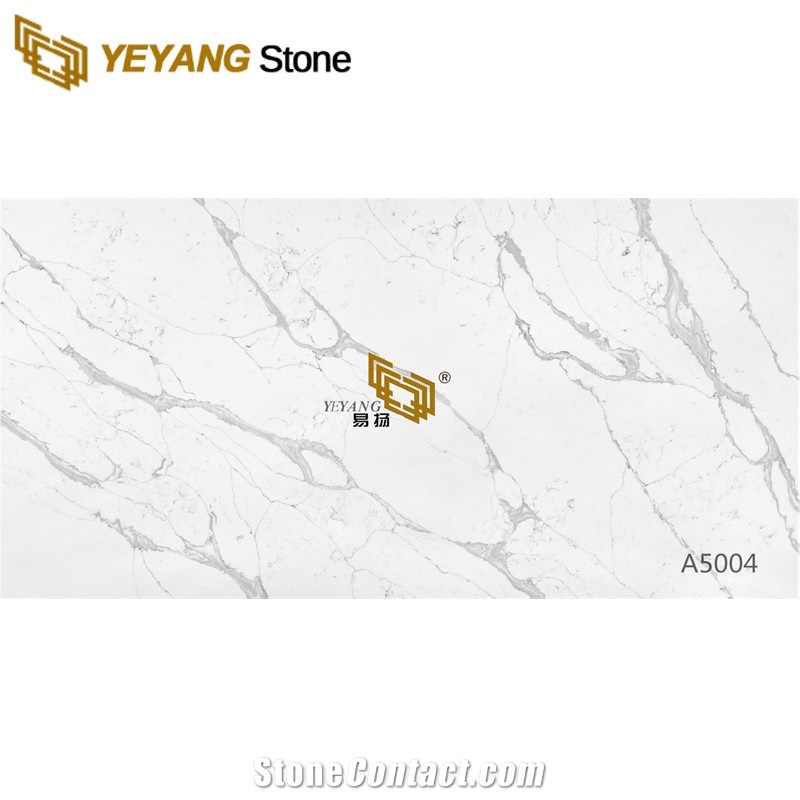 Unique Calacatta Quartz Manufactured Stone Countertops A5004