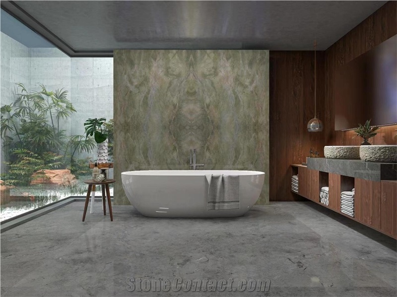 Alga Green Quartzite Slab Tiles