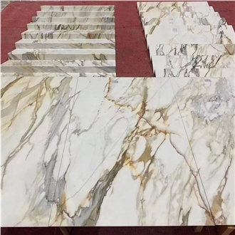 Calacatta Gold Step And Riser Stair Threshold
