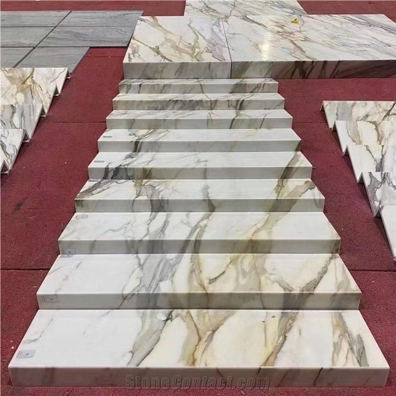 Calacatta Gold Step And Riser Stair Threshold