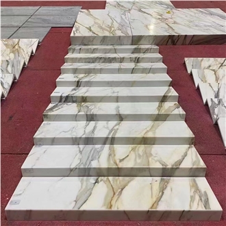 Calacatta Gold Step And Riser Stair Threshold
