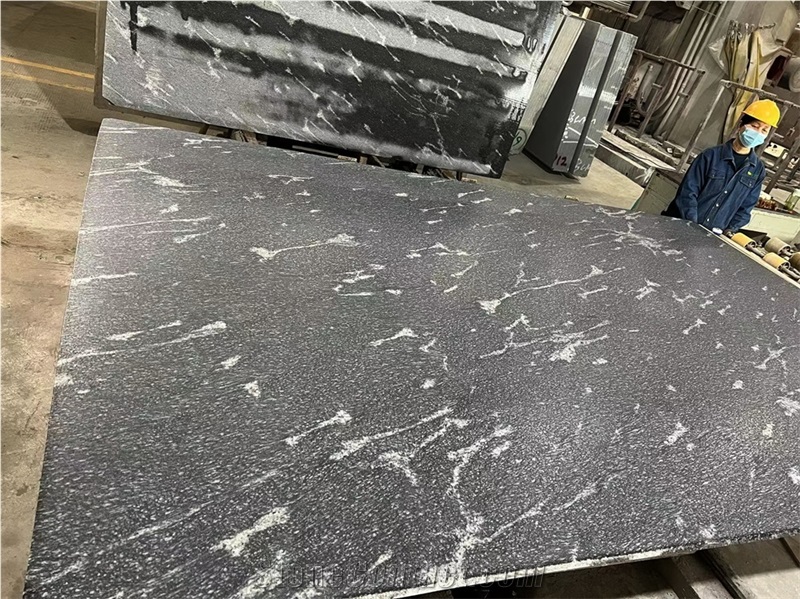 Nero Novolato Granite Leather Slab Tiles