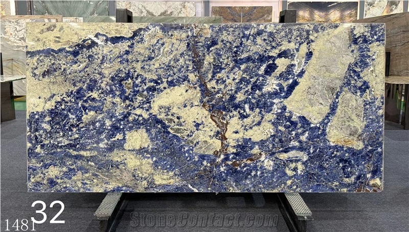 Blue Sodalite Slabs Royal Azul Inka Blue Wall Tile
