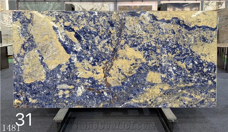 Blue Sodalite Slabs Royal Azul Inka Blue Wall Tile