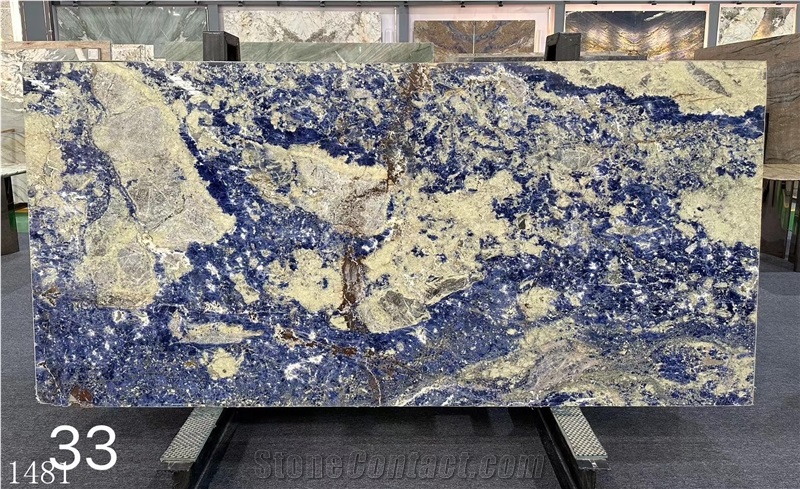 Blue Sodalite Slabs Royal Azul Inka Blue Wall Tile