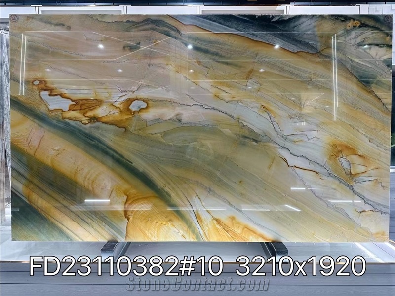 Blue Van Gogh Quartzite Slabs Vangogh Luise Bookmatched Tile