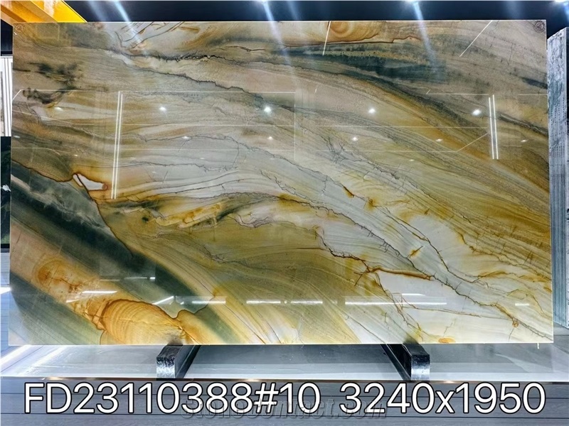 Blue Van Gogh Quartzite Slabs Vangogh Luise Bookmatched Tile